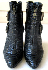 Freebird by Steven "Joey" White Snake Embossed Leather Ankle Boots, Size 8 — listing 5