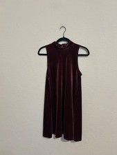 ONE Clothing Black Velvet Rhinestone Collar Fit & Flare Dress, Size L — listing 3