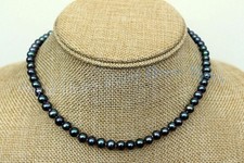 Beaded Necklace with Peacock Freshwater Pearls and Cream Tube Beads — listing 4