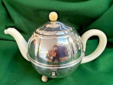 Vintage Art Deco Chrome & Cream Ceramic Insulated Tea Set (5 Pieces) — listing 3