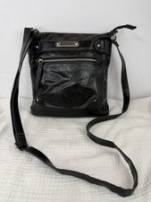Franco Sarto Brown Leather Crossbody Bag with Tan Canvas Strap — listing 6