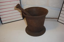 Antique Cast Iron Mortar and Pestle Apothecary Spice Grinder