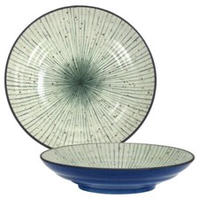 Japanese Blue and White Tokusa Striped Porcelain Plate — listing 3