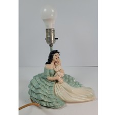 Pair of Mid-Century Chalkware Orientalist Figural Table Lamps — listing 5