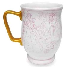 Disney Princess Tall Latte Mug with Sketch Art of Aurora and Ariel — listing 3