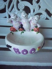 Halloween "BOO" Ceramic Bowl - Black Exterior with Orange Interior Rae Dunn / Magenta — listing 5