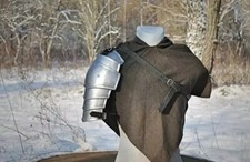 Fantasy Steel Pauldron & Gorget Shoulder Armor Set (LARP/Cosplay)