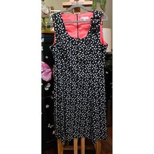 Robbie Bee Woman Green & White Polka Dot Sleeveless Fit & Flare Dress, Size 18W