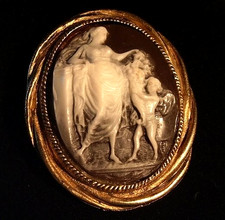 Vintage Ornate Gilt Metal Cherub Cameo Table Lighter — listing 4