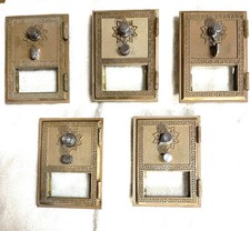 Antique Brass Post Office Box Door with Beveled Glass Window & Combination Dial, No. 254 — listing 3