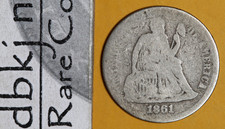 1861 Seated Liberty Silver Dime — listing 5