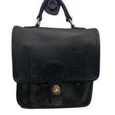 Coach Station Bag Vintage Black Leather Crossbody Messenger — listing 3