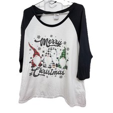 Merry Christmas Tree Raglan Long Sleeve Shirt, Grey and Red, Buffalo Plaid & Leopard Trees, Size XL — listing 5