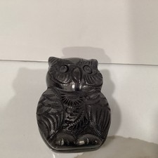 Black Clay Lidded Bowl / Pot with Ball Finial and Angled Shoulder — listing 4