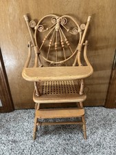Antique Wicker Doll Cart / Pull Cart with Green Metal Wheels, J.C. Penney Co. — listing 4
