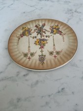 Antique Victorian Blushware Teapot with Matching Stand, Art Nouveau Form, Pink Rose Transfers & Gilt