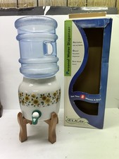 Ceramic Water Dispenser Crock with Southwestern Aztec Band Design and Plastic Spigot — listing 6