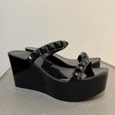 Carmen Sol Jelly Studded Platform Wedge Sandals, Nude, Size US 8 / EU 38 — listing 6