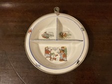 Antique Ceramic Baby Feeding Dish with Dutch Boy & Girl Windmill Decal in Metal Warming Bowl Holder Yes - there's a printed backstamp — listing 4