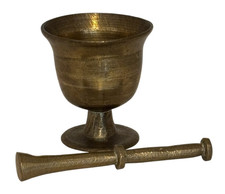 Antique Brass Mortar and Pestle, Twin-Handled, 4-inch — listing 6