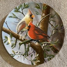 Edwin M. Knowles "The Cardinal" Collector Plate by Kevin Daniel, Encyclopaedia Britannica Birds of Your Garden Collection — listing 5