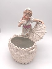 Antique Bisque Porcelain Figural Spill Vase with Cherub/Child Figure — listing 3