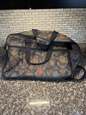 Vintage Jaguar Tapestry Floral Soft-Side Luggage Suitcase — listing 3