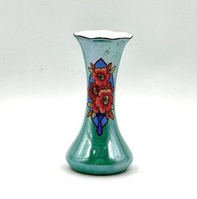 Vintage Art Deco Hand-Painted Lusterware Ashtray, Made in Japan, Lightning Bolt Border with Floral Center — listing 5