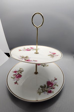 Vintage Moss Rose Porcelain Coffee/Tea Set - Tall Pot, Covered Sugar, 2 Cups & Saucers — listing 3