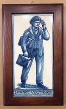 Sicilian Hand-Painted Ceramic Wall Tile with Mount Etna and Traditional Cart (Carretto) — listing 5