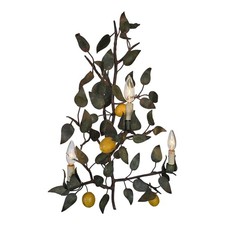 Vintage Italian Tole Lemon Wall Sconce Candle Holders, Pair, listing 3