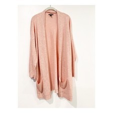 Eileen Fisher Woman Ribbed Long Cardigan Sweater with V-Neck and Patch Pockets, Size 2X — listing 3
