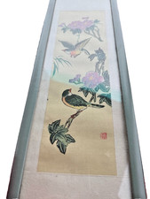 Vintage Japanese Silk Painting on Fabric, Mount Fuji Landscape with Torii Gate — listing 5