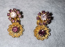 Vintage Art Deco Style Emerald-Cut Crystal Clip-On Earrings with Pavé Accents — listing 4