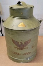 Vintage Hand-Painted Tole Milk Can with Fruit Still Life Decoration — listing 4