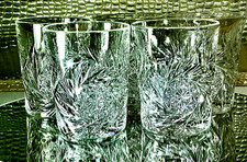 Cut Crystal Old Fashioned / Whisky Tumbler, Diamond and Fan Pattern — listing 2