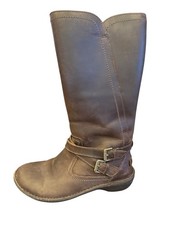 UGG Black Leather Tall Riding Boots with Buckle Straps Waterproof — listing 3