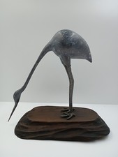 Large Patinated Bronze Sculpture of Flying Cranes / Herons in Flight, 24.5" H — listing 5