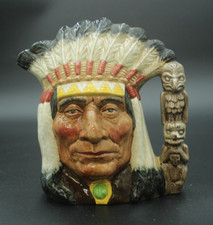 Royal Doulton 'North American Indian' Large Character Jug with Totem Pole Handle — listing 2