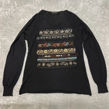 Junya Watanabe Comme des Garçons Hybrid Cable-Knit Sweater with Floral & Pleated Panels — listing 6