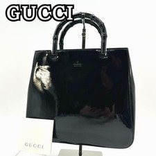 Gucci Vintage Black Patent Leather Small Top-Handle Frame Handbag — listing 4
