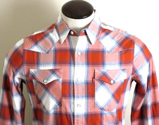Levi's Yellow & White Checkered Snap-Front Western Shirt, Size XL — listing 2