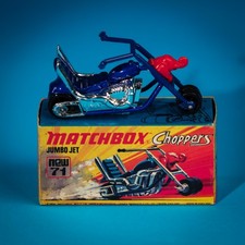 Matchbox No. 71 Jumbo Jet Motorcycle Chopper, Blue with Red Rider — listing 4