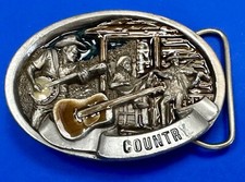 1986 C & J Inc. "Country" Musicians Pewter Belt Buckle #1446 — listing 3