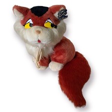 Vintage White Persian Plush Cat with Red Nose and Heart Ribbon — listing 5