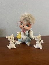 Vintage Ceramic Cat Family Figurine with Kittens on Grassy Base — listing 5
