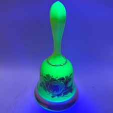 Figural Glass Southern Belle Powder Jars / Boudoir Figurines, Group of 3 (Green Glows Under UV), listing 5