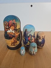 Hand-Painted Russian Matryoshka Nesting Dolls Set of 9 - Madonna and Child Religious Icon Motif — listing 6