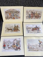 Anton Pieck Framed Color Print - Dutch Village Market Scene with Dog Cart and Fountain