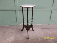 Vintage Round Mahogany Side/Accent Table with Fluted Tapered Legs — listing 6